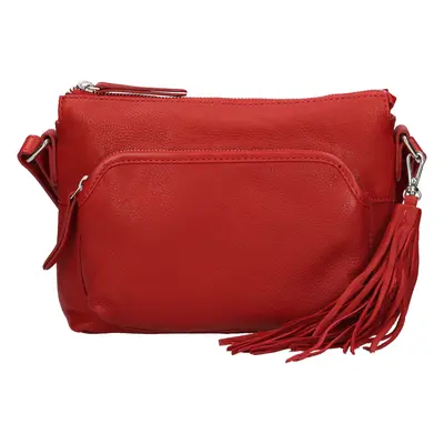 Női bőr crossbody kézitáska The Trend Emma - piros