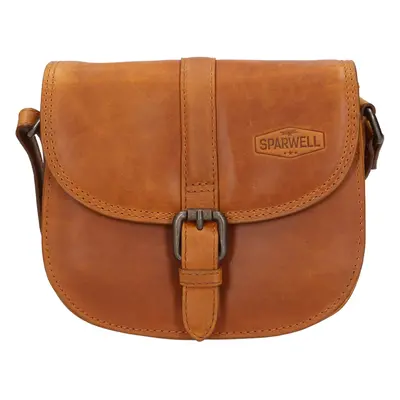 Női bőr crossbody táska Sparwell Kamile - konyak