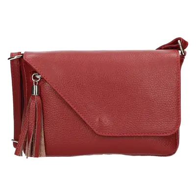 Női bőr crossbody kézitáska Italia Kalia - burgundia