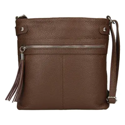 Női bőr crossbody kézitáska Italia Laura - sötétbarna