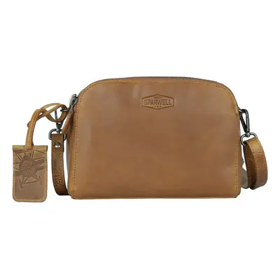 Női bőr crossbody táska Sparwell Petra - konyak