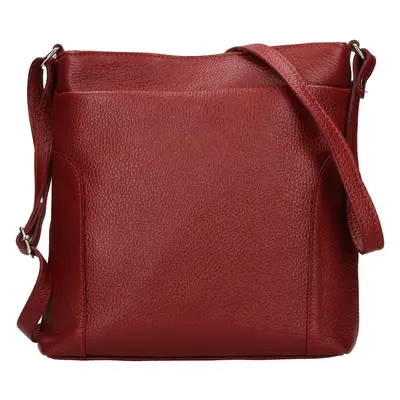 Női bőr crossbody kézitáska Italia Emma - burgundia