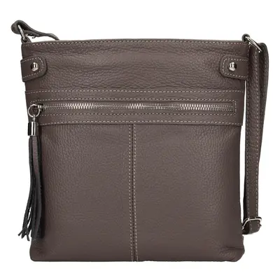 Női bőr crossbody kézitáska Italia Laura - sötétszürke