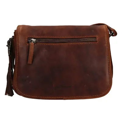 Női bőr crossbody kézitáska Justified Hoben - barna