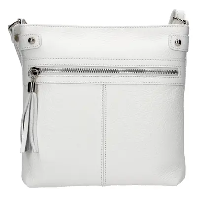 Női bőr crossbody kézitáska Italia Laura - fehér