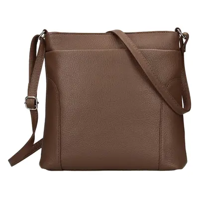 Női bőr crossbody kézitáska Italia Emma - sötétbarna