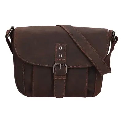 Női bőr crossbody kézitáska Greenwood Anne - sötétbarna