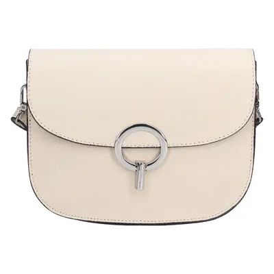 Női bőr crossbody kézitáska Italia Moniq - krém