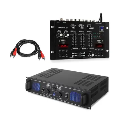 Skytec SPL 500EQ, PA erősítő készlet, Resident DJ 22 Bluetooth 2CH keverőpult