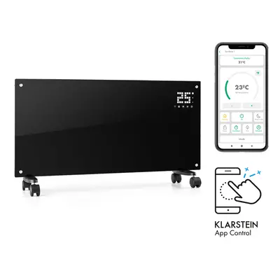 Klarstein Bornholm Smart, konvektor, 2000 W, WiFi, LCD kijelző, időzítő, IP24, fekete