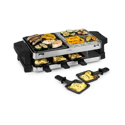 Klarstein Sirloin, raclette grill, 1500 W, alumínium / kő, 8 személyre, LED jelzőfény