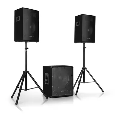 Auna Pro Cube 1512, 2.1 aktív PA készlet, 1200 W, 15" subwoofer, 2 x 12" hangfal