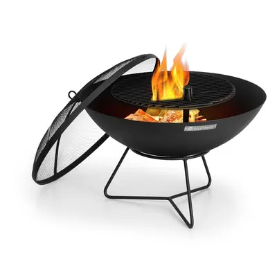 Blumfeldt Orbit, 3 az 1-ben acél tűzrakóhely, Ø 60 cm, 40 cm grill, asztal, fekete