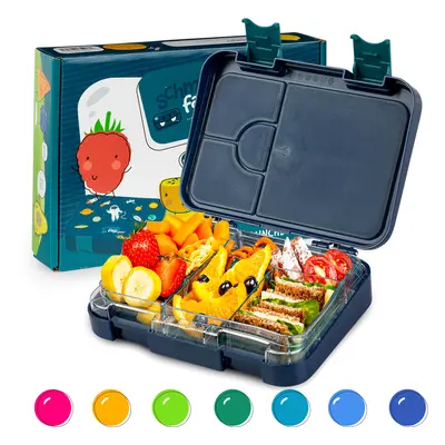 Klarstein junior Lunchbox, 6 rekesz, 21,3 x 15 x 4,5 cm (Sz x Ma x Mé), BPA-mentes