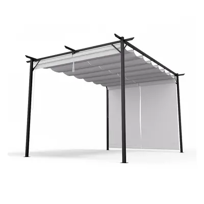 Blumfeldt Pantheon Robust, pergola, 3 x 4 m, oldalsó redőnyökkel, időjárásálló porszórt acél