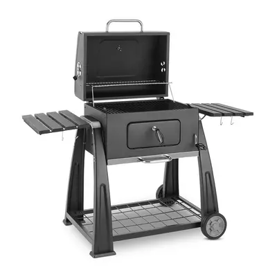 Klarstein Bigfoot faszenes grillező, füstölő, BBQ grill, 55 x 40 cm, acél, fekete