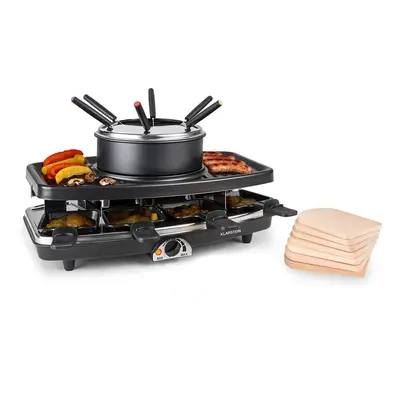 Klarstein Entrecote, 2 az 1-ben raclette grill fonduevel, 1100 W, természetes kő, 8 személyre, a