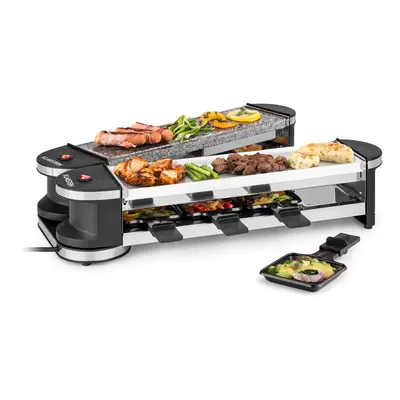 Klarstein Tenderloin 50/50, raclette grill, 1200 W, természetes kő, 8 személyre