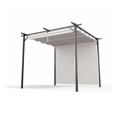 Blumfeldt Pantheon Robust, pergola, 3 x 3 m, oldalsó redőnyökkel, időjárásálló porszórt acél