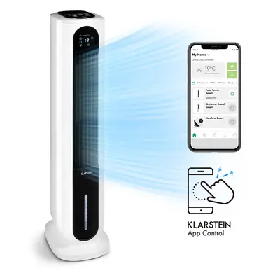 Klarstein Polar Tower Smart, ventilátor, léghűtő, 7L, 85W, távirányító, 5x hűtődoboz