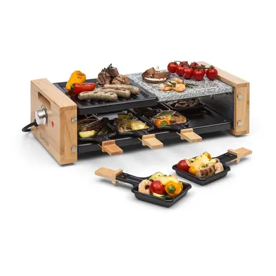 Klarstein Chateaubriand Nuovo, raclette grill, 1200 W, grillező lap, alumínium/kő, 8 személyre