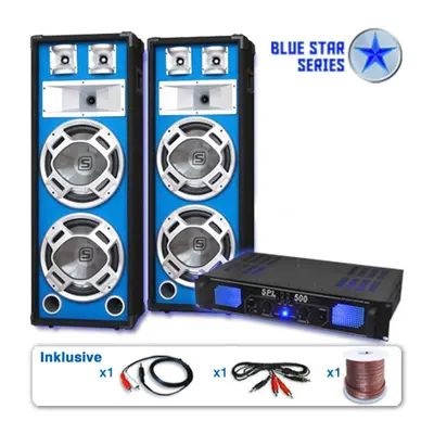 Electronic-Star PA Szett Blue Star Széria "Bassveteran" 1600 Watt