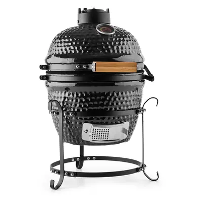 Klarstein Princesize, kamado grill, kerámia, 11", füstölés, BBQ, lassú főzés, fekete