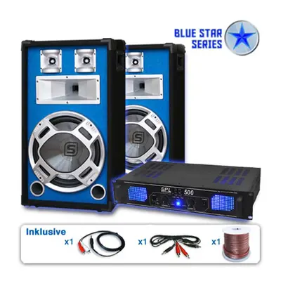 Electronic-Star Blue Star Series „Basskick" hangfalszett, 1600 W, erősítő