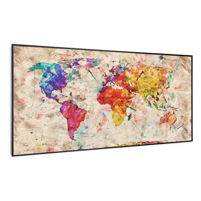 Klarstein Wonderwall Air Art Smart, infravörös hősugárzó, 120 x 60 cm, 700 W, színes térkép