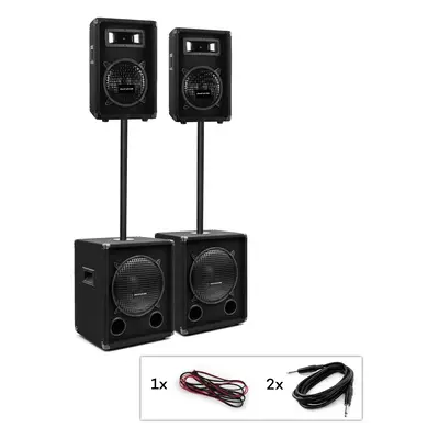 Auna Pro PW-Series MKII, passzív PA készlet, 2 x subwoofer + 2 x 2-sávos hangfal