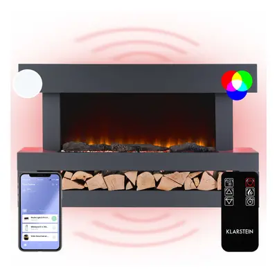 Klarstein Studio Light & Fire 3 Smart, kandalló, 1000/2000 W, MDF, WiFi Control