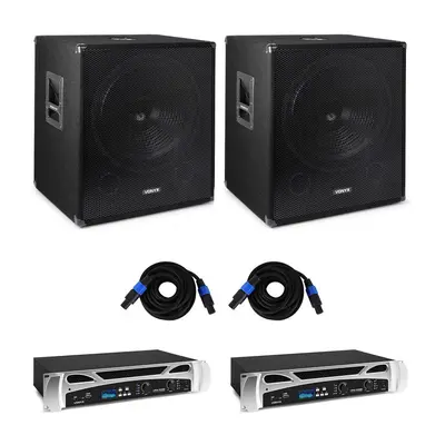 Vonyx Bass Storn DJ PA szett, 2 x PA erősítő 500W, 2 x PA subwoofer 600 W