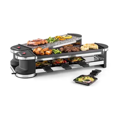 Klarstein Tenderloin 50/50, raclette grill, 1200 W, természetes kő, 8 személyre