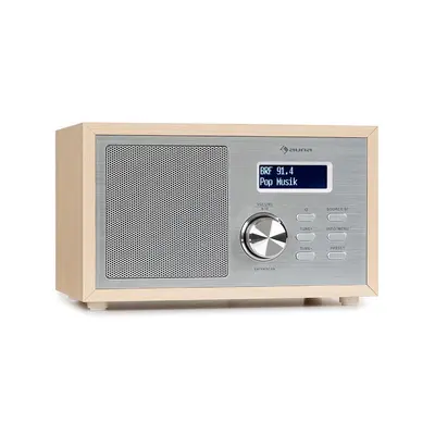 Auna Ambient DAB + / FM, rádió, BT 5.0, AUX bemenet, LCD kijelző, ébresztőóra, fa kivitel, barna