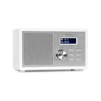 Auna Ambient DAB + / FM, rádió, BT 5.0, AUX bemenet, LCD kijelző, ébresztőóra, fa kivitel, fehér