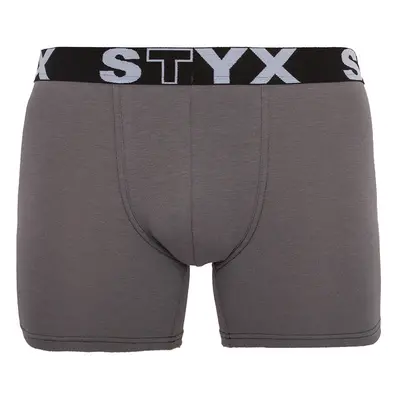 Sötét szürke long férfi boxeralsó Styx sport gumi (U1063)