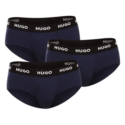 3PACK sötétkék HUGO férfi slip alsónadrág (50469763 410)