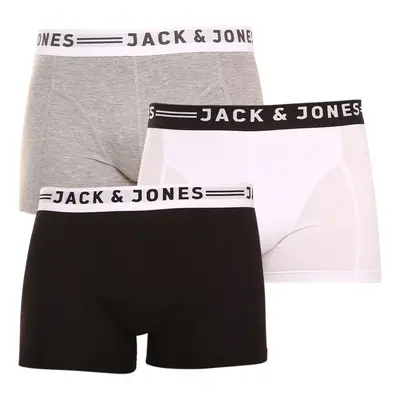 3PACK tarka Jack and Jones férfi boxeralsó (12081832 - light grey)