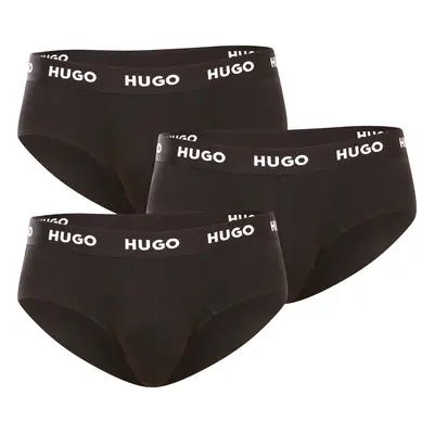 3PACK Fekete HUGO férfi slip alsónadrág (50469763 001)