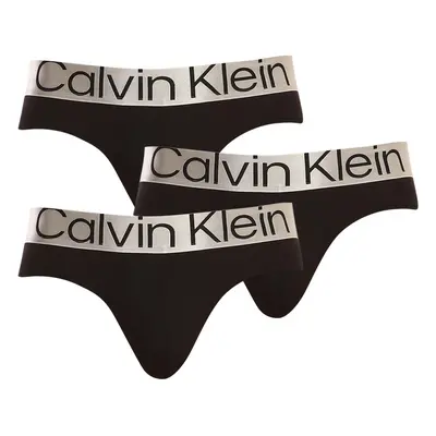 3PACK Fekete Calvin Klein férfi slip alsónadrág (NB3129A-7V1)