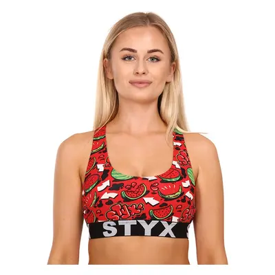 Női sportmelltartó Styx sport art dinnye (IP1459)