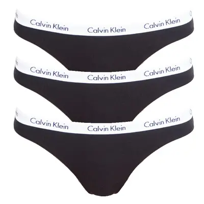 3PACK Fekete Calvin Klein női tanga (QD3587E-001)