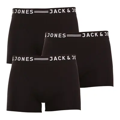 3PACK fekete Jack and Jones férfi boxeralsó (12081832 - black/black)