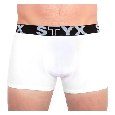 Nagyméretű fehér férfi boxeralsó Styx sport gumi (R1061)