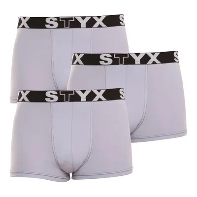 3PACK Szürke férfi boxeralsó Styx sport gumi (G10676767)