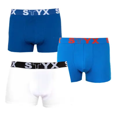 3PACK Nagyméretű tarka férfi boxeralsó Styx sport gumi (R9676861)