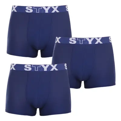 3PACK férfi boxeralsó Styx sport gumi sötétkék (3G968)