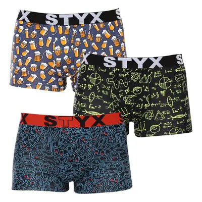 3PACK Férfi boxeralsó Styx art sport gumi túlméretezett (3R12672)