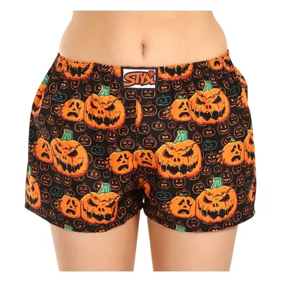 Női boxeralsó Styx art klasszikus gumi Halloween tök (K1755)