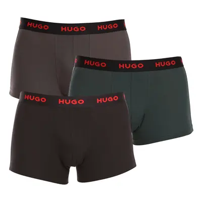 3PACK többszínű HUGO férfi boxeralsó (50469766 303)